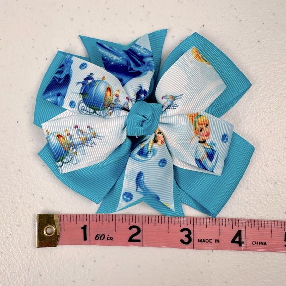 Disney Princess Minnie Cinderella Hair Bows Bundle Girls Boutique Clips Lot of 6 - Picture 5 of 6